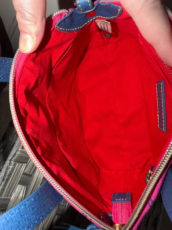 Dooney & Bourke Gretta Mini Top Handle Satchel - Pink Blue Crossbody DB Monogram - Picture 3 of 14